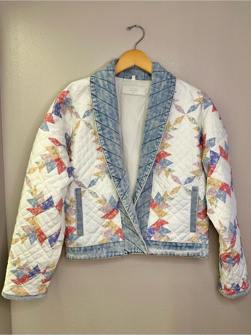 NEW BlankNYC Making Memories Quilted Patchwork Jacket Cotton Blank NYC - Picture 2 of 10